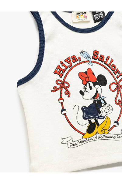 Koton Minnie Mouse Lisanslı Baskılı Kaşkorse Kolsuz Crop Atlet
