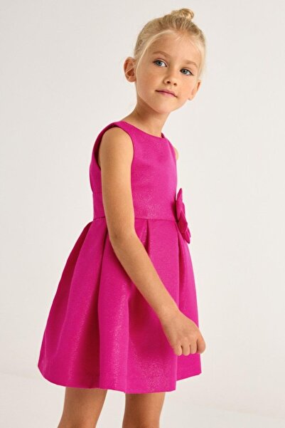 MAYORAL Rochie pentru fetiță 3-10 ani cu detalii brodate cu flori 3919 fucsia