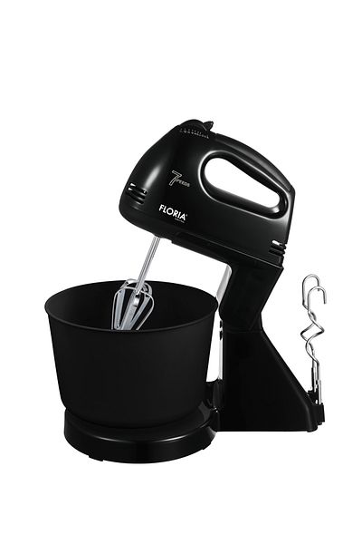Floria Floria ZLN-7574 Black Bowl Mixer, 7 Speeds, 2 Litre Plastic Bowl, Power 150W, Black