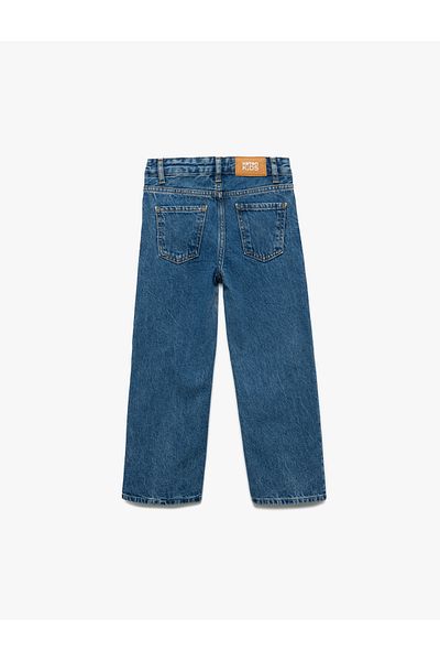 Koton Cotton Stone Wide Leg Jean Trousers