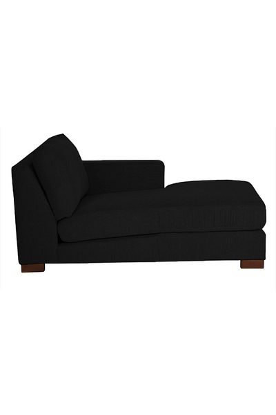 soufa dibaj Right Corner Sofa with Left Armrest Upholstered in Linen - Black