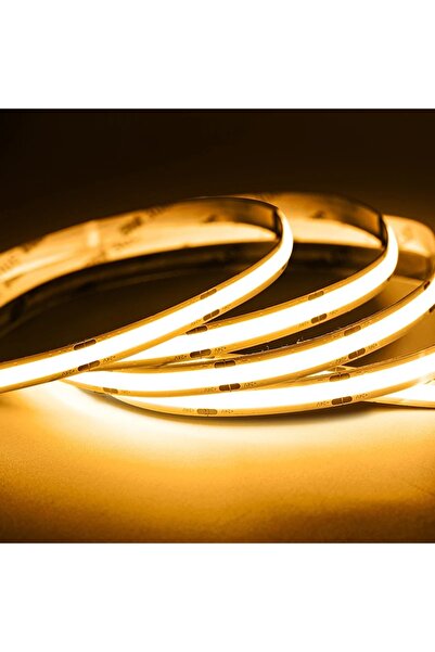 Ledarmy COB Led şerit 5metre 12V 480LED/m 3000K sıcak beyaz 10W 8mm IP20 aydınlatma ışık hortum kendinden ya