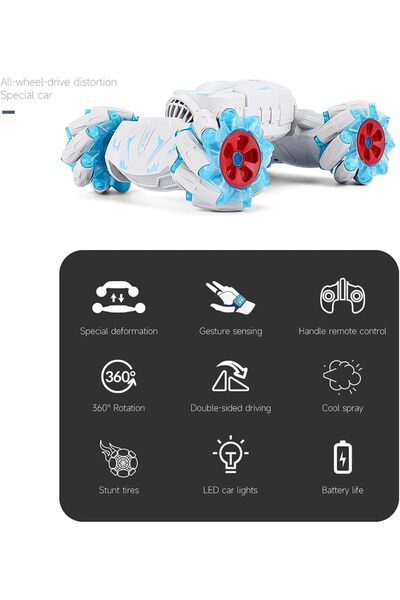 Yelajoy Remote Control Car,Stunt Gesture Sensor Toy Car,2.4ghz 4wd 360° Rotation Buggy,for Kids Gift