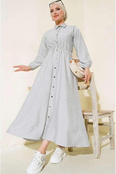 modasindoma Women's Metal Button Dress
