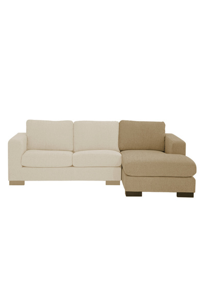 soufa dibaj Right Corner Sofa with Left Armrest Upholstered in Linen - Light Brown