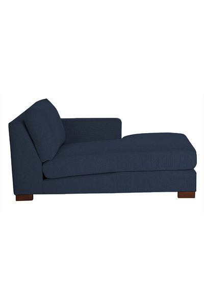 soufa dibaj Right Corner Sofa with Left Armrest Upholstered in Linen - Navy Blue