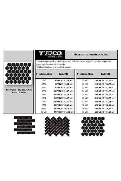 TUQCO Doğal Taş 2’’ Altıgen Dolomit Cilalı Mermer Mozaik
