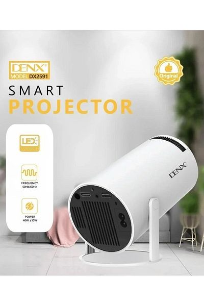 Denx DX2591 - جهاز عرض ذكي، جهاز عرض محمول للجيب، يدعم 5G وWIFI وAndroid11.0، مقاس 130 بوصة