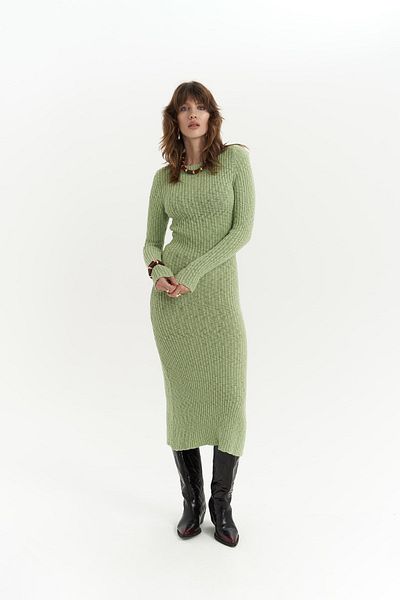 BOHEMAİ Melbourne Organic Long Knitwear Green Dress