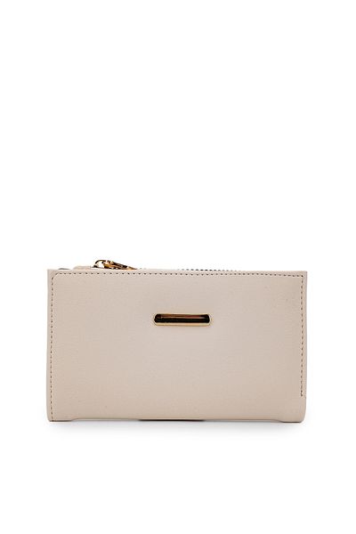 Kukura Women's Cream Wallet - Faux Leather Zc189
