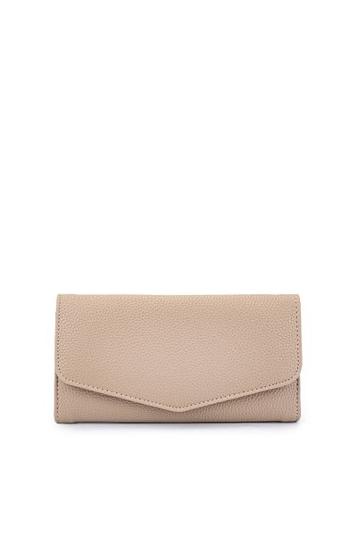 Kukura Faux Leather Women's Wallet Mink with Envelope Detail Zc183