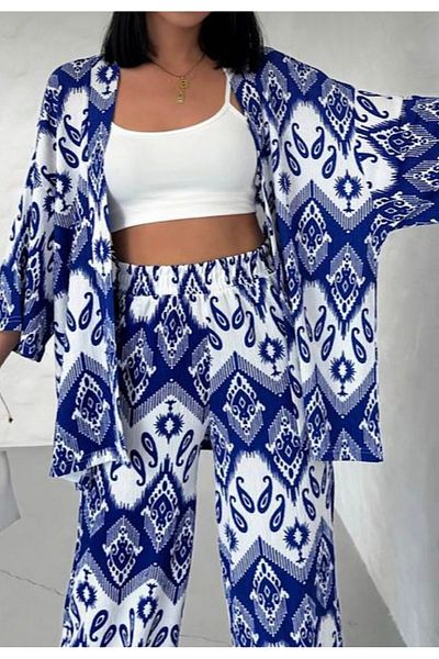 semela Patterned Dual Kimono Set