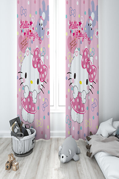 BelezaHome Pink Kuromi Themed 2 Wing Background Curtain