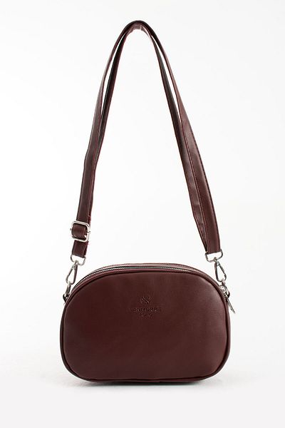 Sanmorris Women's Faux Leather Adjustable Cross Strap 2 Compartment Claret Red Shoulder Bag