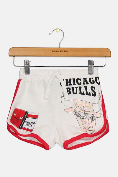 NBA x Lefties Kids Girl Chicago Bulls Shorts, White