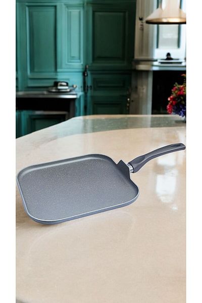 Bayev Square Crepe Pan 28 cm Gray - Inner Outer Granite Omelette Pouring Pan