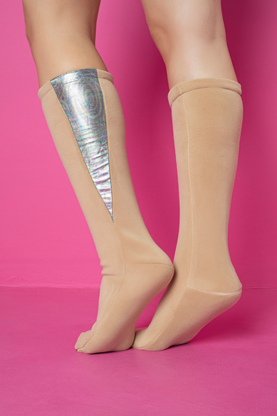 TEVOOY UZUN ÇİZME ÇORAP KUZU TÜYÜ POLAR