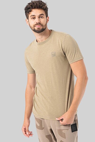 BOSS Regular Pamuklu Fit Bisiklet Yaka Erkek T-shirt Yeşil