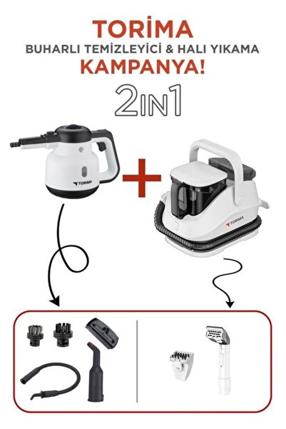 Torima JJB-747-II Koltuk ve Halı Yıkama Makinesi + CB-902A Çok Fonksiyonlu Buharlı Temizleyici