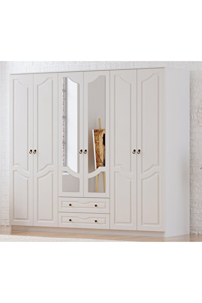 Rabi Irmak Country 6 Kapaklı 2 Çekmeceli Mega Gardırop