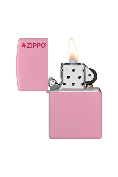 Zippo Çakmak Pink Matte Pembe Logo 238ZL-000005