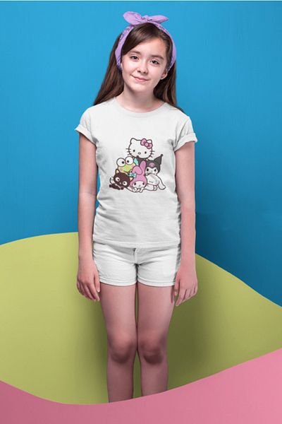 makiteks Unisex Βαμβακερό χτενισμένο Παιδικό μπλουζάκι με στάμπα Κατάλληλο για ηλικίες 5-14