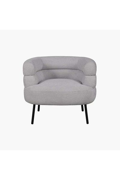 soufa dibaj Chair|Swedish Wood and Bouclee 60x70x55 cm - Grey