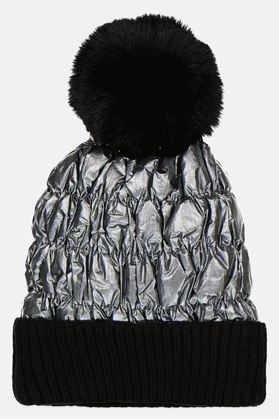 Justin Gregory Women Textured Beanie, Black