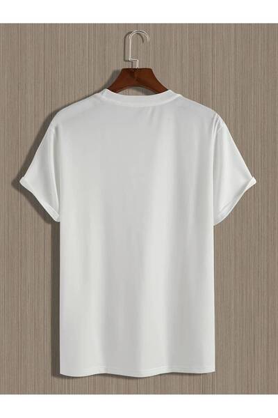 Genel Markalar Unisex Oversize Fit Bisiklet Yaka Creative Yazı Baskılı Tişört