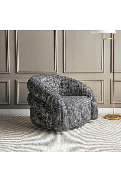 soufa dibaj Chair|Swedish Wood 83x94x70cm- Grey