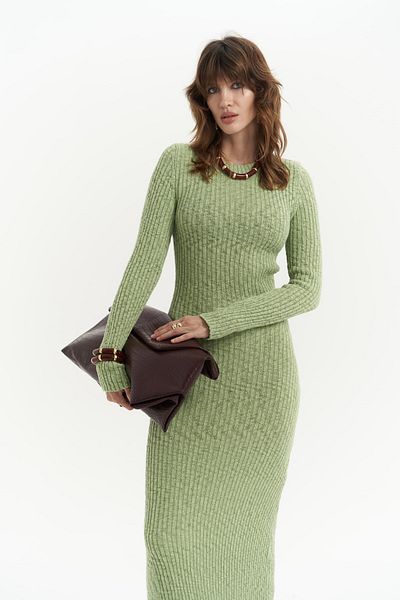 BOHEMAİ Melbourne Organic Long Knitwear Green Dress