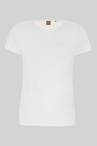 BOSS Bisiklet Yaka Kadın T-shirt Beyaz