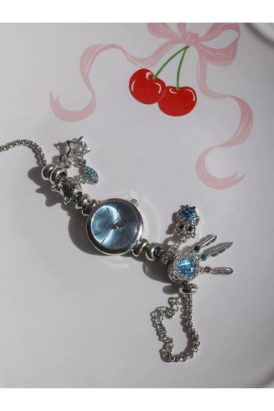 Reorah Collection Blue Dreams with Cat Charm Clock