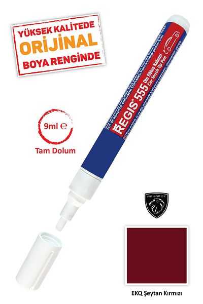 Kementaş Peugeot Ekq Devil Red Scratch Remover Auto Auto Full Cover Retouching Pens