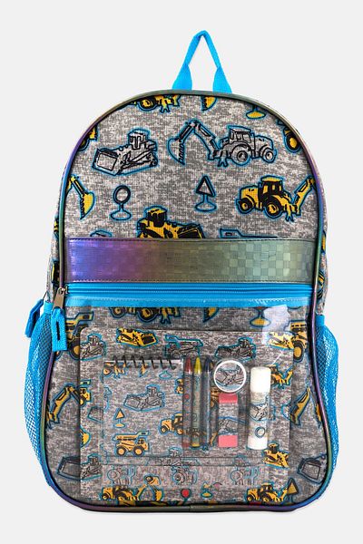 AD Sutton & Sons Kids Boy Allover Print 9-In-1 Back Pack 43 H x 33 L x 13 W cm, Black Combo