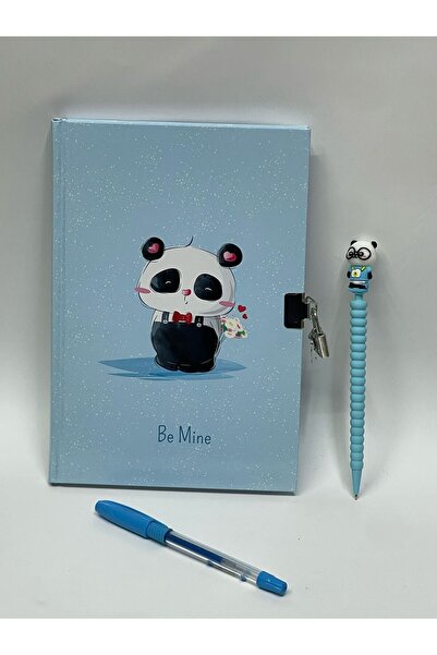 ÇilekKurdu Kilitli Hatıra Günlük 144 Yaprak Defter 17X24  Uçlu Kalem Ve Tükenmez