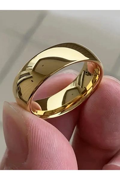ARTEMİSİA Unisex 6mm Thin Cambered Men Women Steel Wedding Band Ring