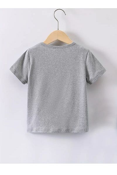 makiteks Tricou cu imprimeu pentru copii din bumbac pieptănat unisex, potrivit pentru vârstele 5-14
