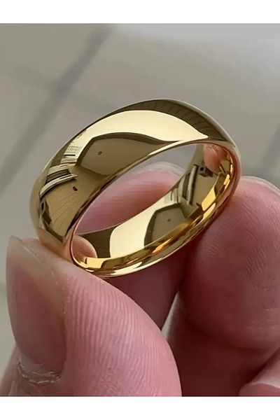ARTEMİSİA Unisex 6mm Thin Cambered Men Women Steel Wedding Band Ring