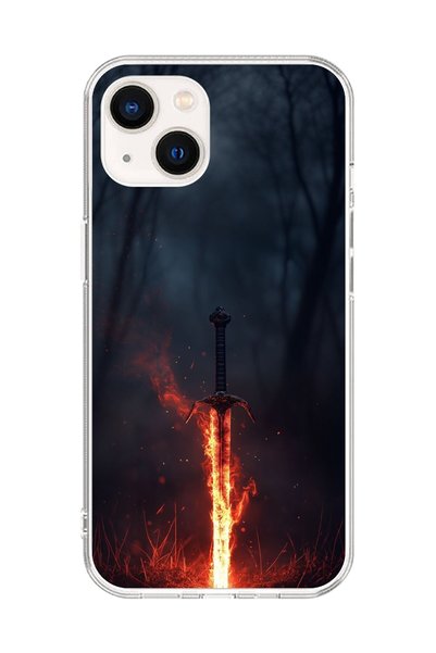 Dali Design حافظة شفافة متوافقة مع هاتف iPhone 15 Plus بتصميم سيف