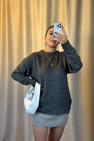 Damla Demli Crew Neck Oversize Knitwear Sweater