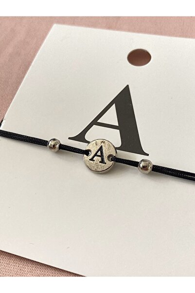 IronMoon Gümüş Renk Hediyelik Harfli Ayarlanabilir Unisexİp Bileklik (Harf Se...