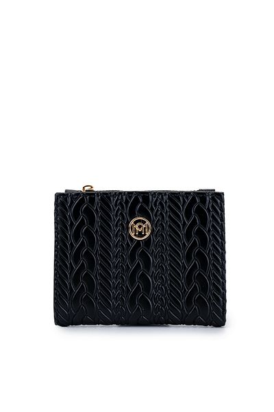 Kukura Black Faux Leather Women's Wallet Mn108