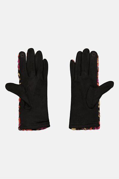 Justin Gregory Women 1 Pair Allover Print Screen Touch Gloves, Black Combo