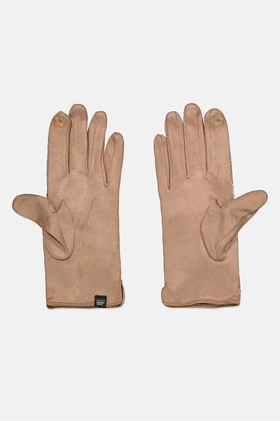 Justin Gregory Women 1 Pair Plaid Puffer Gloves, Tan