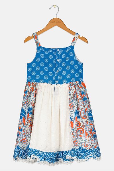 Willow & Whistle Kids Girl All Over Printed Casual Dress, White