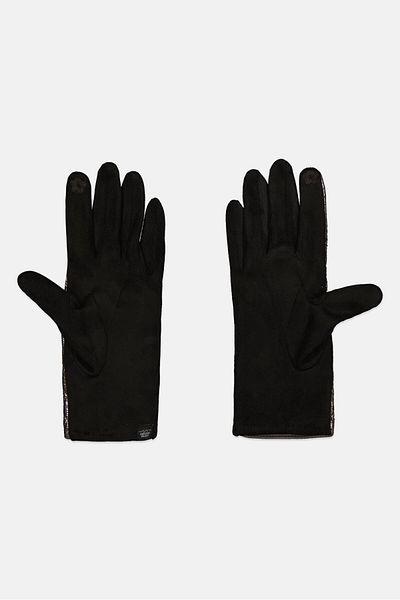 Justin Gregory Women 1 Pair Velvet Quilted Gloves, Gray