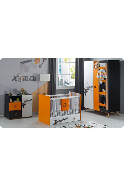 Ritmik Extreme Bebek Odası ( 3 Kapaklı Dolap + Bebek Karyolası 60X120 + Şifonyer )
