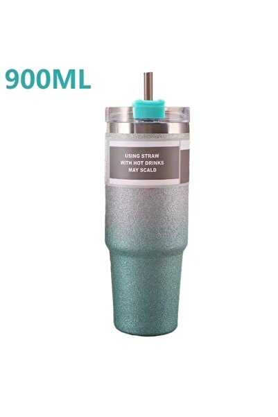 TAROS KIRTASİYE 900 ML Simli Pipetli Termos Bardak