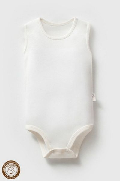 MAHFEL 100% Organic Cotton Sleeveless Baby Bodysuit with Snap Fasteners 3 Pack